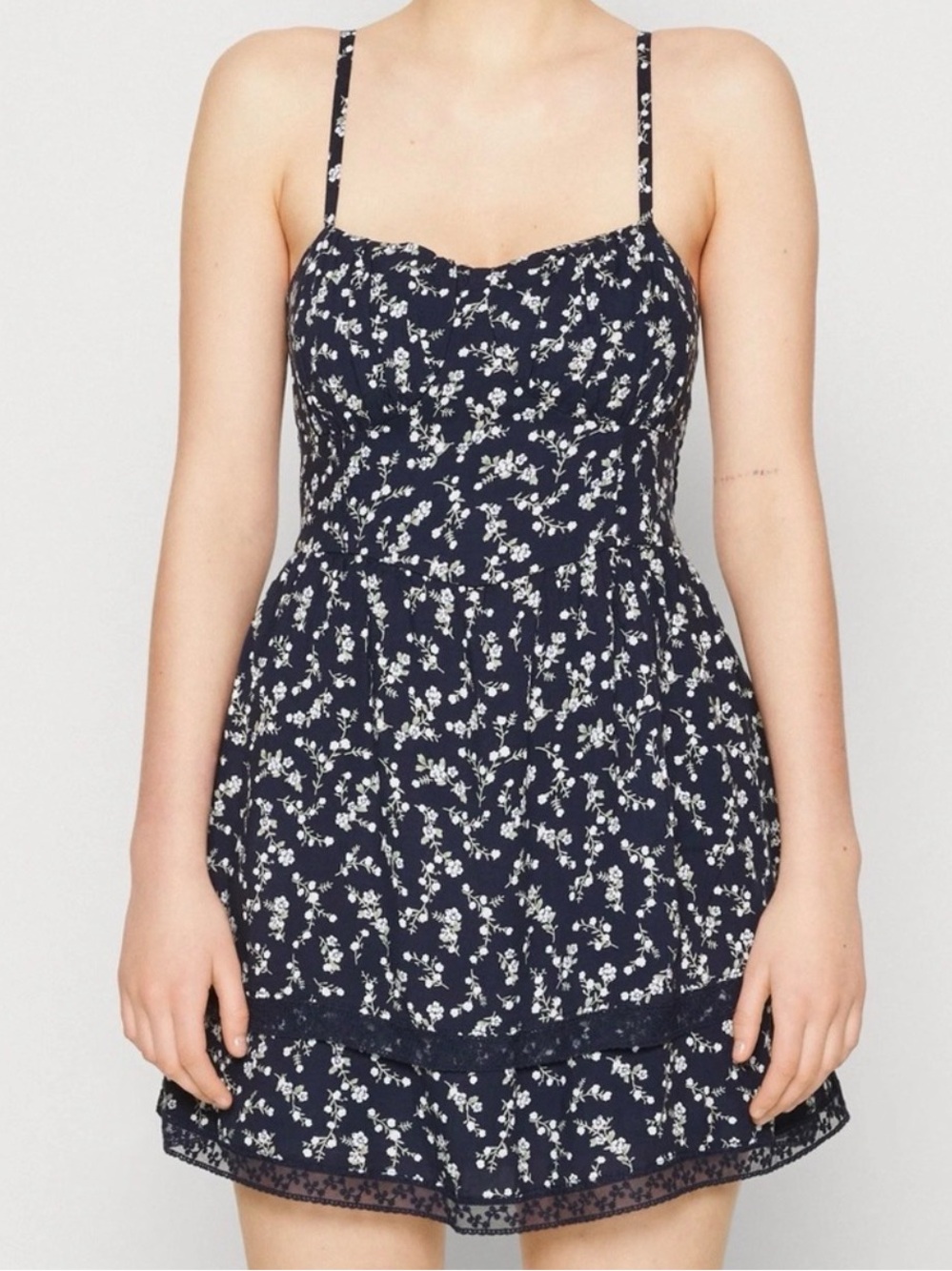 🌼 Hollister Navy Floral Mini Sundress